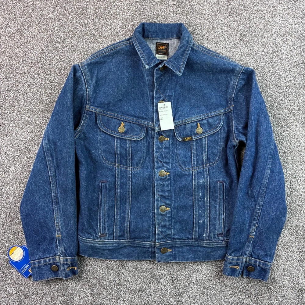 NWT Vintage Lee Rider Denim Jacket Women's 16 Stonewash Rider Trucker Button